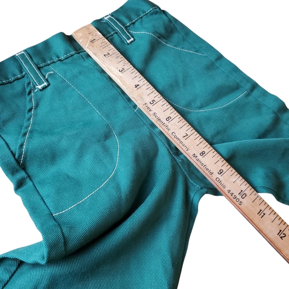 Vntg 70s Green Kids Pants. Single Stich. Rare. 4T. #0209 - Picture 11 of 13